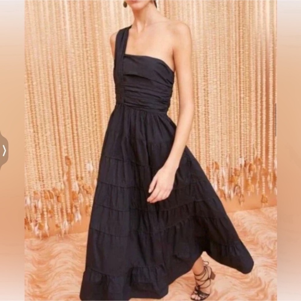 Ulla Johnson Ellie Midi Dress Gown Noir Black Sz 0 - Picture 4 of 5